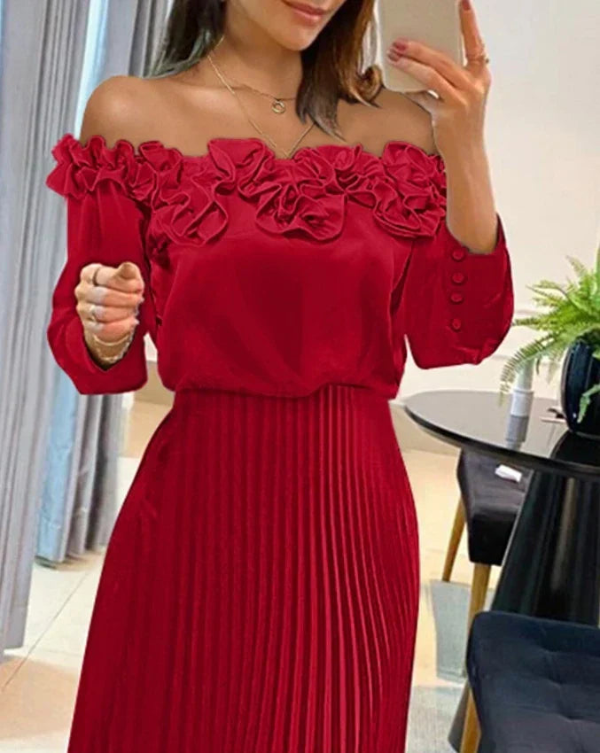 Daniela | Vestido Largo Con Hombros Descubiertos