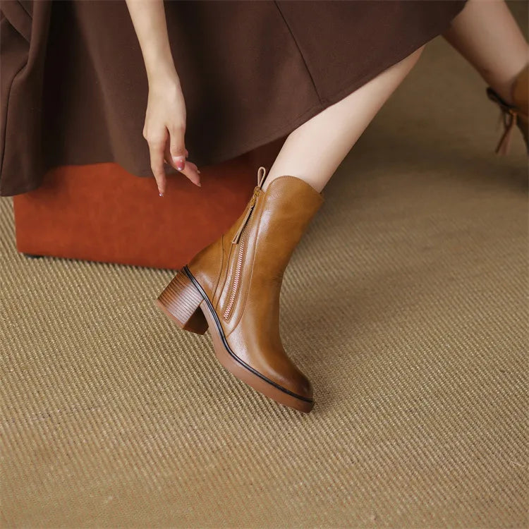Gabriella - Botas de Cuero a La Moda