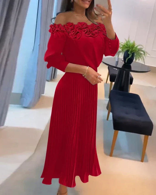 Daniela | Vestido Largo Con Hombros Descubiertos