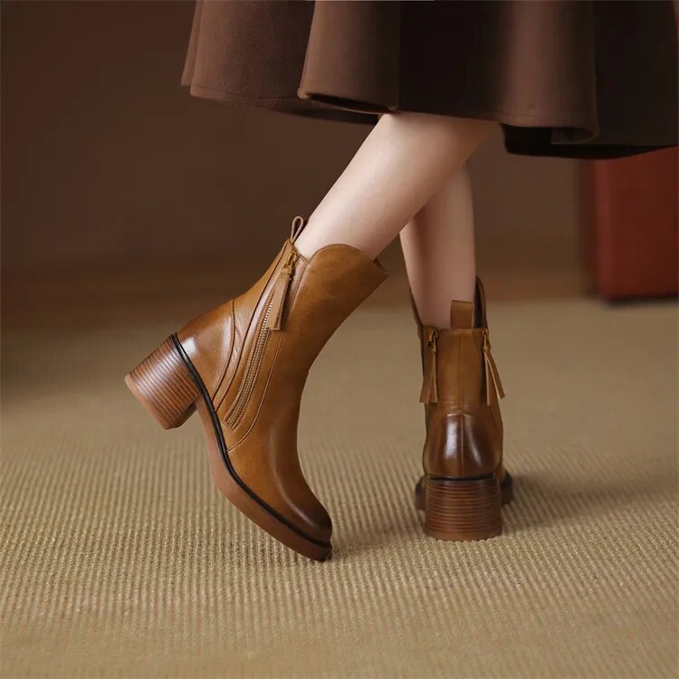Gabriella - Botas de Cuero a La Moda
