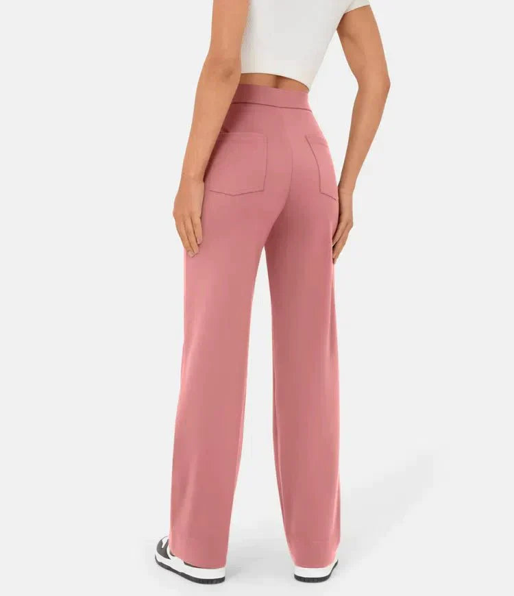 Pantalón Casual Elástico De Cintura Alta