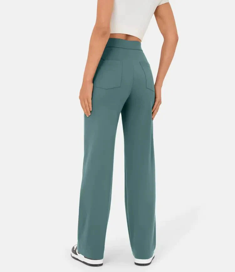 Pantalón Casual Elástico De Cintura Alta