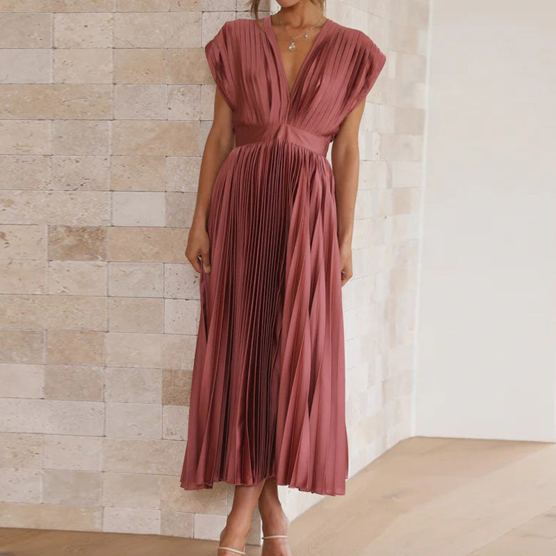 Rosa | Vestido Largo Sin Mangas Y Cuello En V